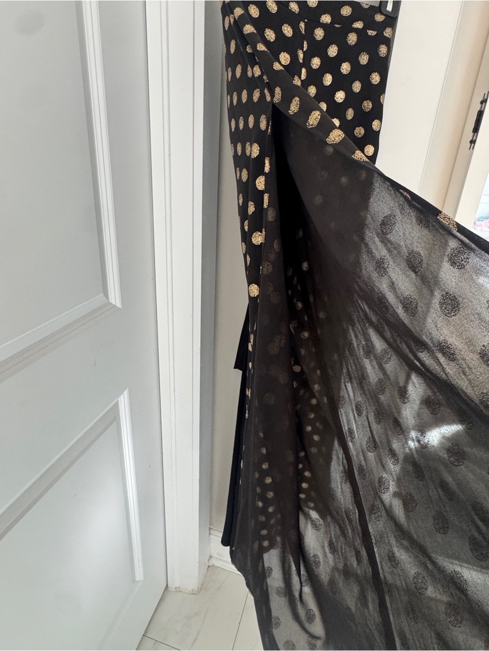 Show Me Your Mumu Campbell High Slit Pants Black Gold Polka Dot Wide Leg REVOLVE - Picture 6 of 9